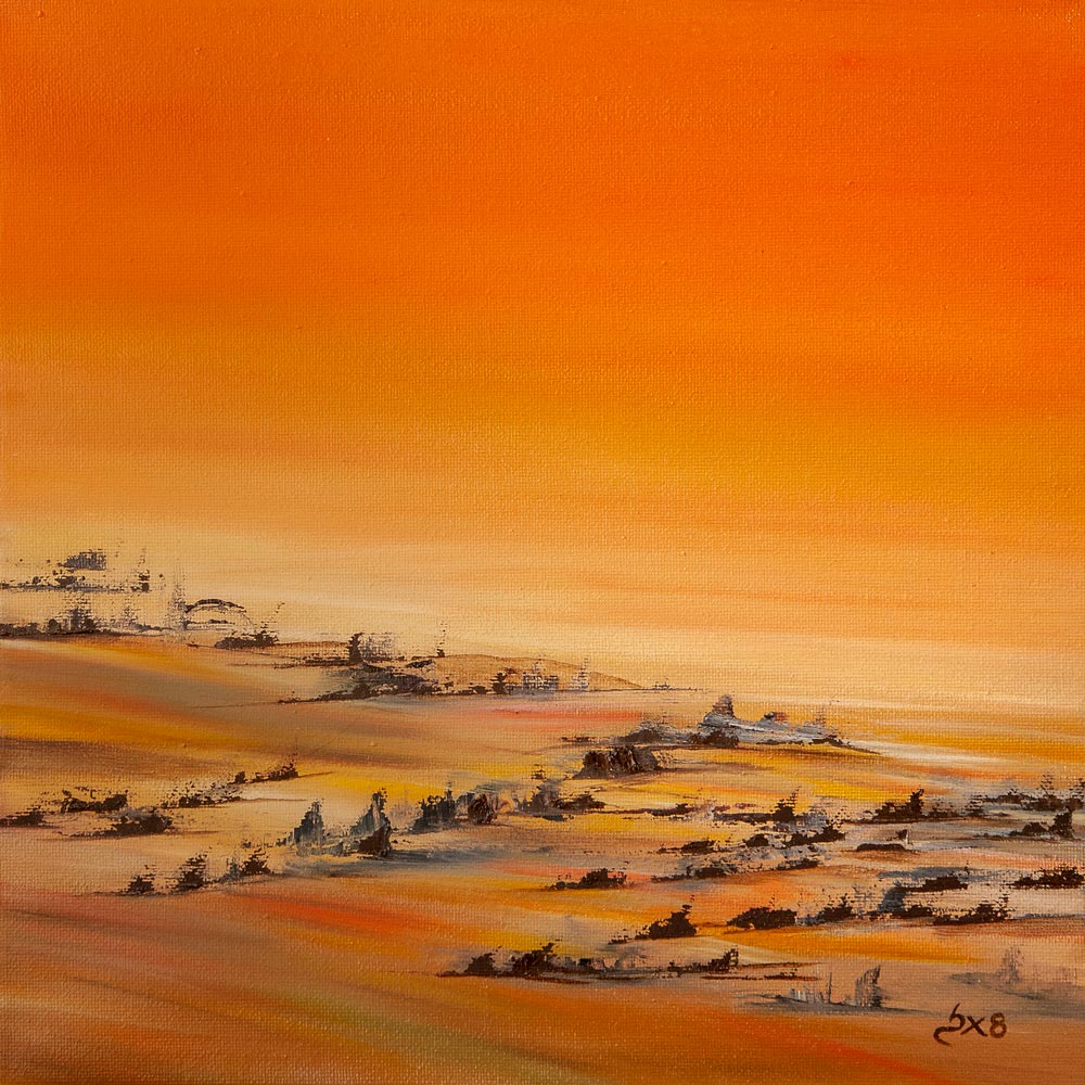 Ilaria Sperotto | visual artist - olio su tela - PAESAGGIO ARANCIONE | ORANGE LANDSCAPE